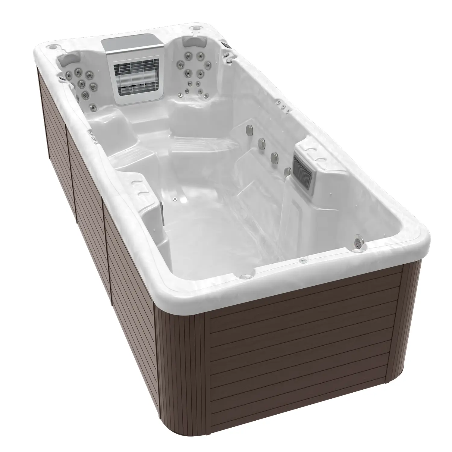 amazonas wflow swim spa brown cabinet